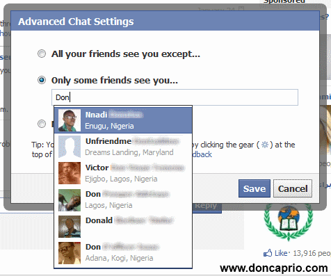 Facebook chat privacy