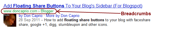 breadcrumb navigation for blogspot