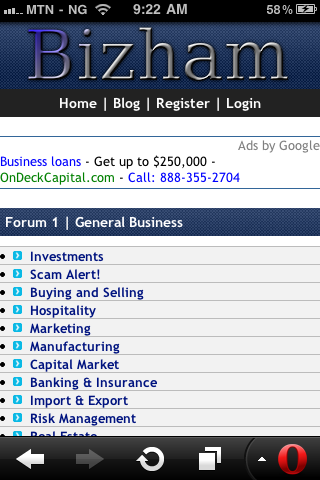 bizham forum on mobile