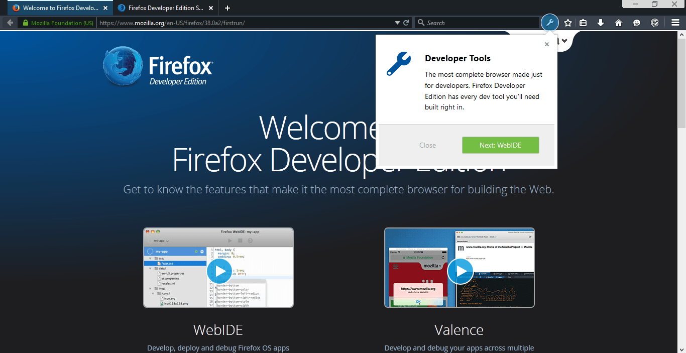 firefox developer edition profile manager