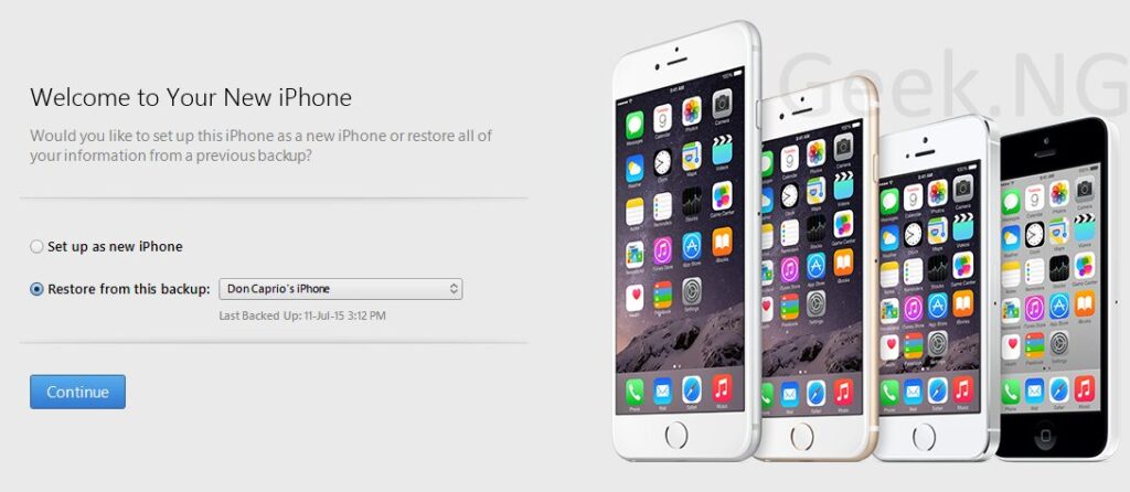 restore iphone backup