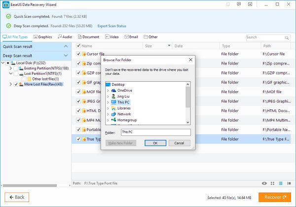 easeus data recovery wizard 12.9 (x64) winpe recover files from ext hard drive