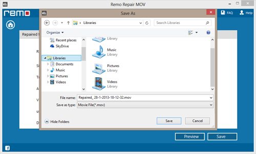 remo repair mov changing file extensions