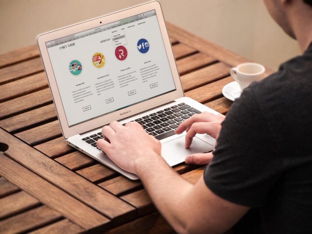 man using a computer