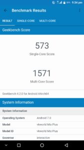 Vkworld Mix Plus Geekbench scores