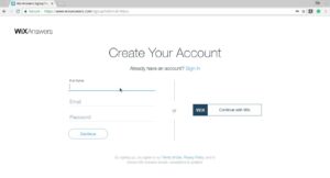 Wix Answers Sign Up